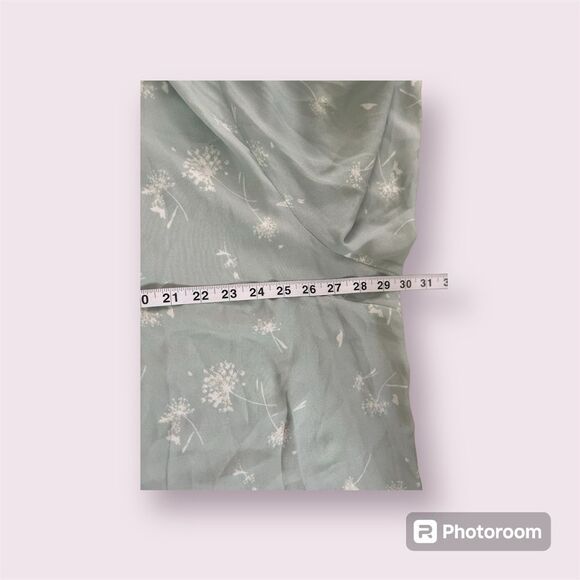 NWT Green Floral Long Sleeve Aqua V Neck Blouse long Sleeve Sz 3X - Picture 6 of 7